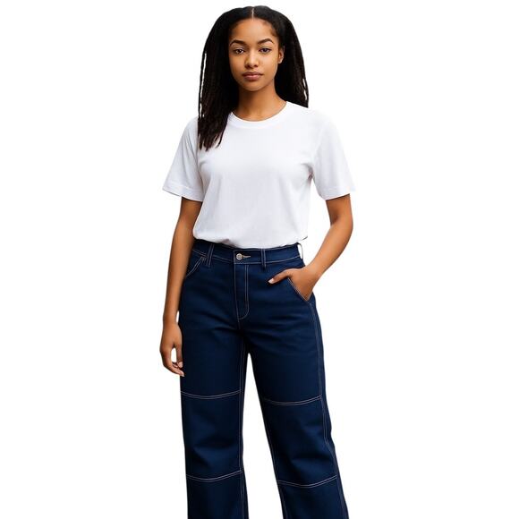 Mia & Madison Women 5 Pocket Design High Rise Wide Leg Mom Blue Denim Size 11 - Picture 7 of 7